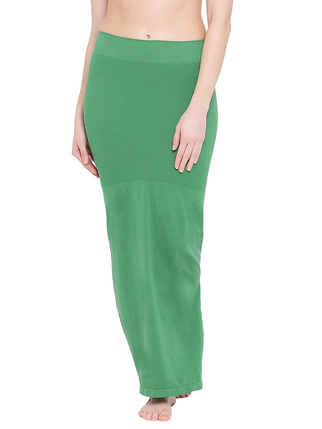 Clovia Women's Saree Shapewear Green Color Petticoat
